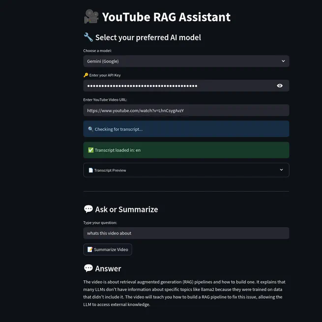 YT Bot using RAG
